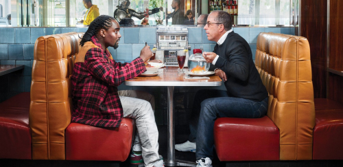 Seinfeld And Wale Talk It Up About Nothing At A Coffee Shop In NYC