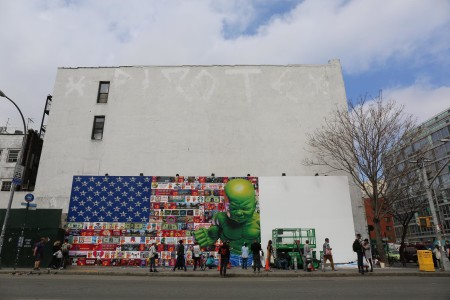 New Piece Goes Up At the Bowery Mural By Ron English