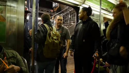 NYC Subway Train Car Dance Party